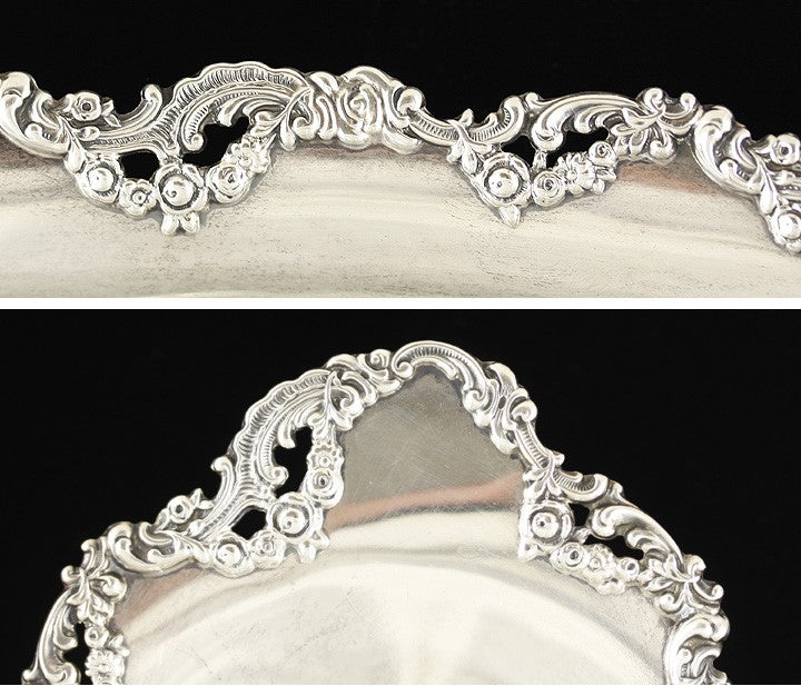 Antique 19th Century Ferd Fuchs Bros American Sterling Serving Dish 13" X 6"