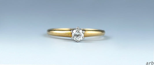 Dazzling 14k Gold 13-15 Point Diamond Solitaire Engagement Ring Marked Fairchild