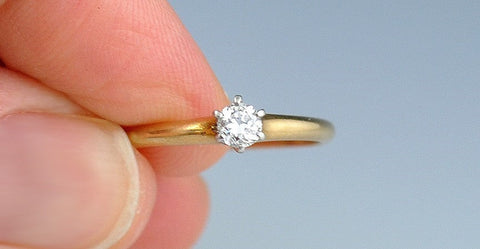 Dazzling 14k Gold 13-15 Point Diamond Solitaire Engagement Ring Marked Fairchild