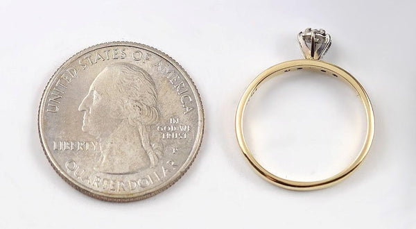 Sparkling VTG 14k Yellow Gold Diamond Solitaire w Accents Engagement Ring