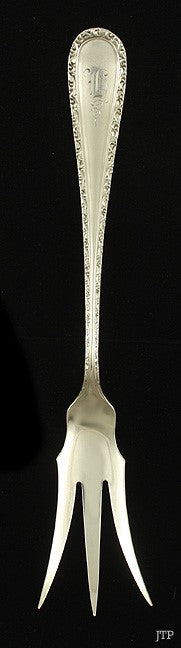 Antique 1891 American Victorian Sterling Silver Lettuce Serving Fork 8 3/8"
