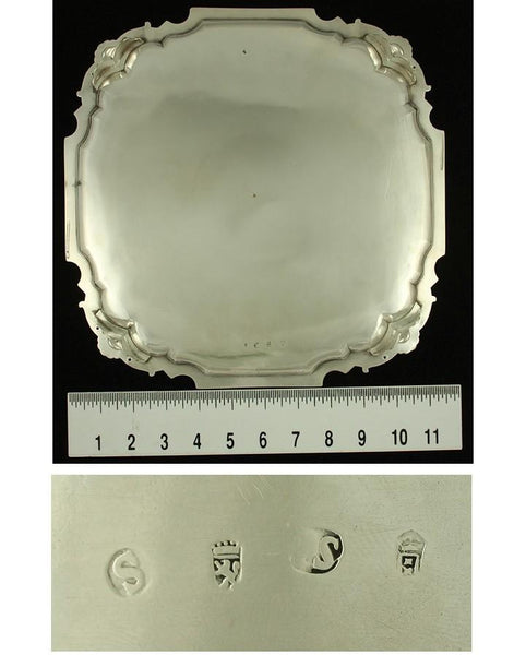 1752 ANTIQUE DUTCH AMSTERDAM SILVER TRAY