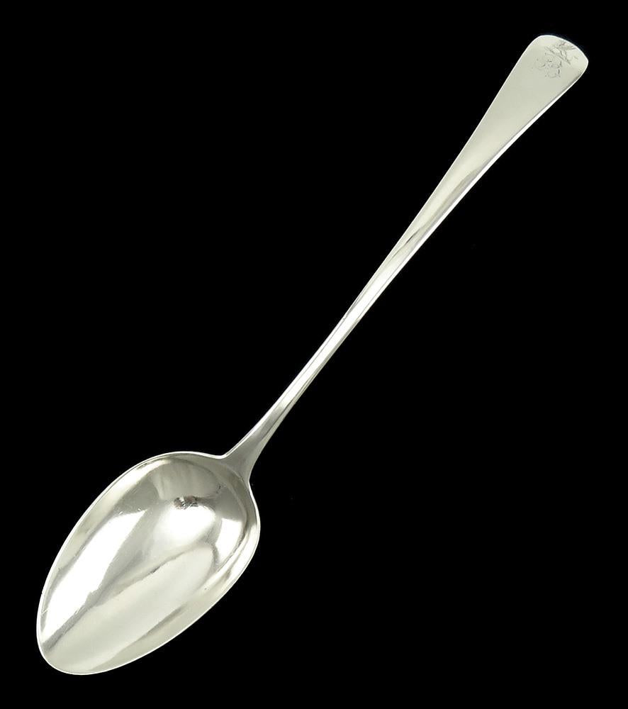 Antique 1775-85 Thomas Chawner Old English Tipt Sterling Silver Serving Spoon