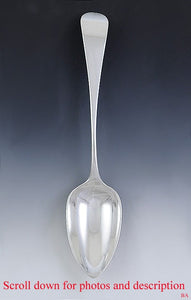 1797 Antique Georgian Sterling Silver Tablespoon Serving Spoon 8 3/4"