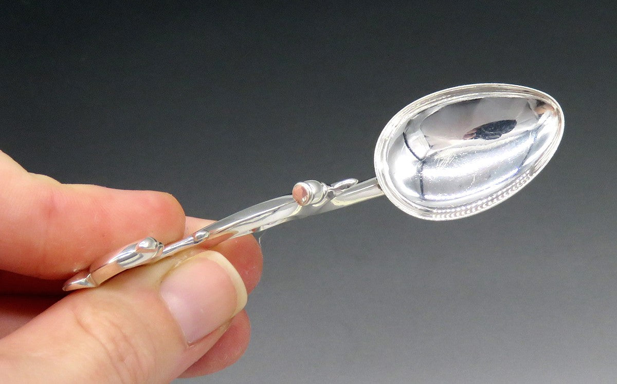 Antique European/American Sterling Silver Swirling Scroll Handle Spoon