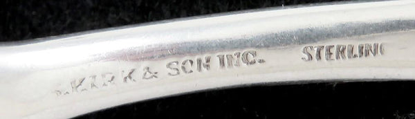 Kirk Repousse Chased Sterling Silver Flower Fruit Berry Serving Spoon 7 1/2"