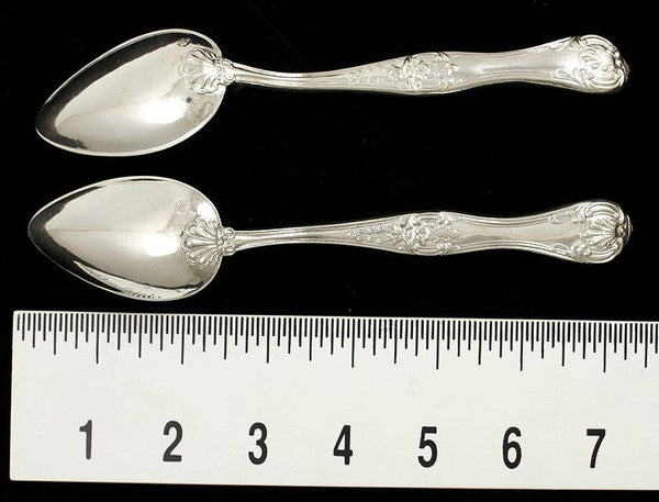 Austro Hungarian Antique 1846 Silver King Place Dessert Spoons 7 1/4"