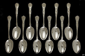 11 Art Nouveau Sterling Silver Gorham Marguerite 1901 Place Spoons 6 3/4"