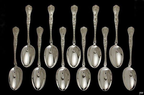 11 Art Nouveau Sterling Silver Gorham Marguerite 1901 Place Spoons 6 3/4"