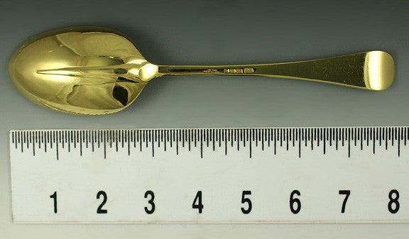 12 Vintage 1952 Gold Wash Sterling Silver Guille Hanovarian Rattail Tablespoons