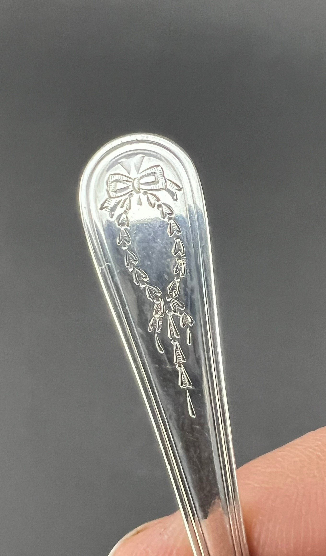 Rare Set 11 Gorham Sterling Silver Hamilton Engraved Demitasse Coffee Spoons