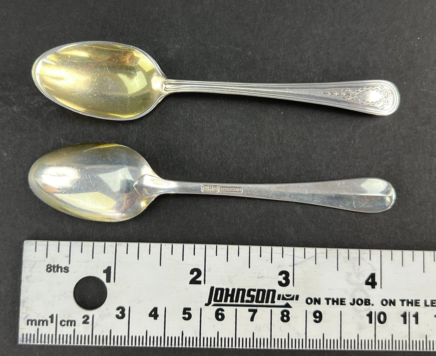 Rare Set 11 Gorham Sterling Silver Hamilton Engraved Demitasse Coffee Spoons