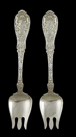 2 Antique Sterling Silver Gorham Paris 1901 Art Nouveau Ice Cream Forks