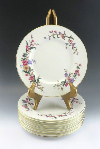 11 Wedgwood Devon Sprays Bone China Porcelain Salad Luncheon Plates 9"