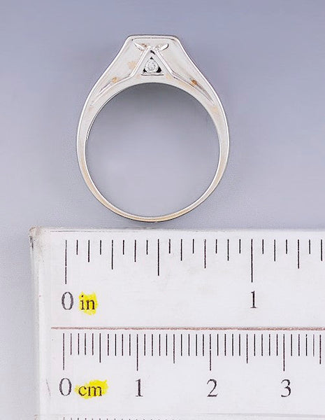 Beautiful Modern 14K White Gold & ~.66CT Diamond Ring Size 8