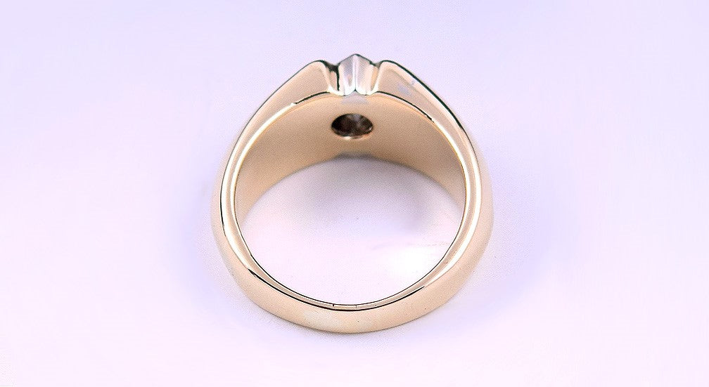 Modern 14k Yellow Gold Ring Set w/ 4 Radiant Cut Diamonds VVS Size 8