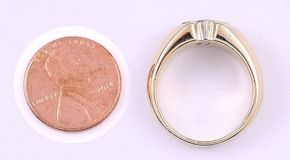 Modern 14k Yellow Gold Ring Set w/ 4 Radiant Cut Diamonds VVS Size 8