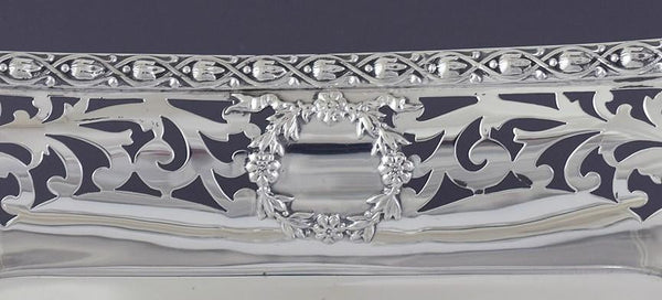 Antique c1900 Art Nouveau Frankfield Sterling Silver Pierced Bowl Dish