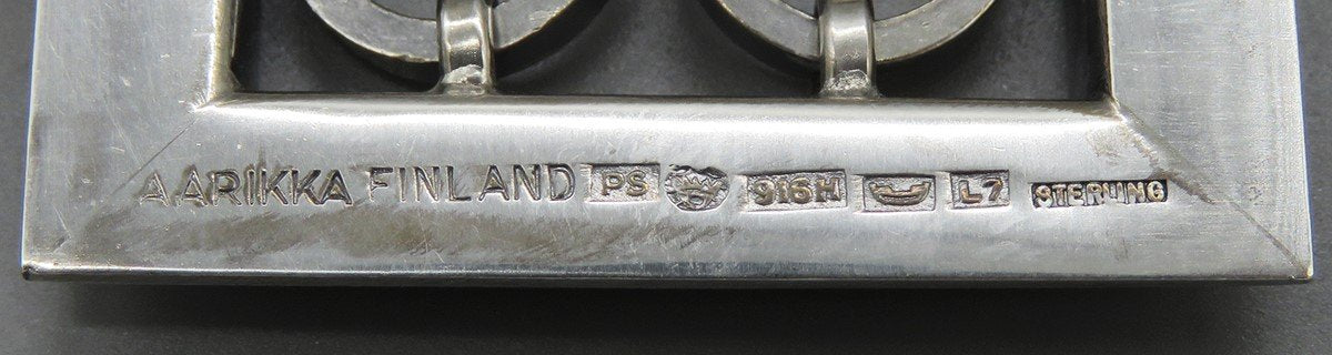 Vintage 1964 A Arikka Finland 916 Silver Geometric Shape Square Pin Brooch