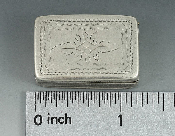 1829 English Georgian Sterling Silver Vinaigrette Box