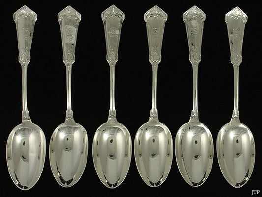 6 Wood & Hughs Humbolt Sterling Silver Place Spoons