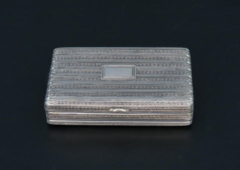 Fabulous c1830s Chinese Export Silver Cutshing Well Made Pinstripe Snuffbox Box