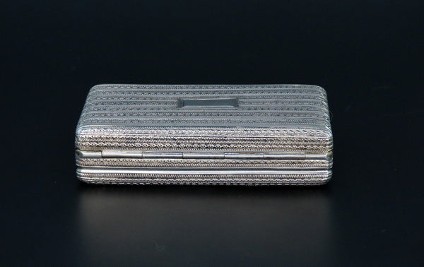 Fabulous c1830s Chinese Export Silver Cutshing Well Made Pinstripe Snuffbox Box