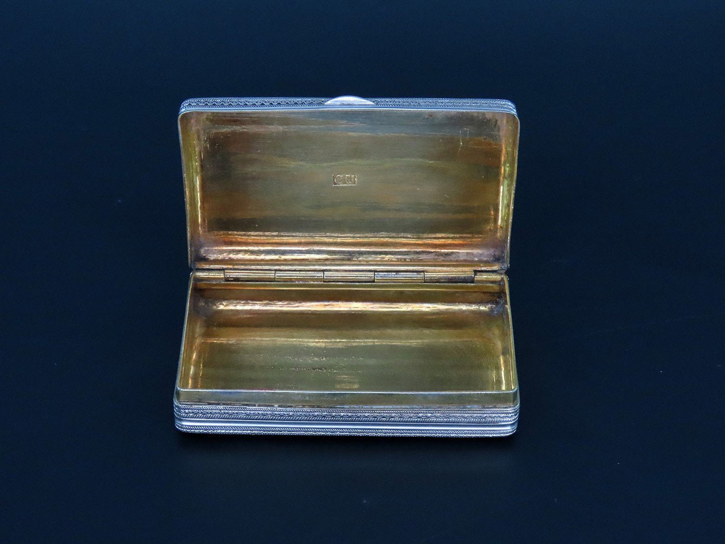 Fabulous c1830s Chinese Export Silver Cutshing Well Made Pinstripe Snuffbox Box