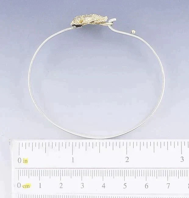 Cute 14k Gold & Sterling Silver Starfish Bangle Bracelet