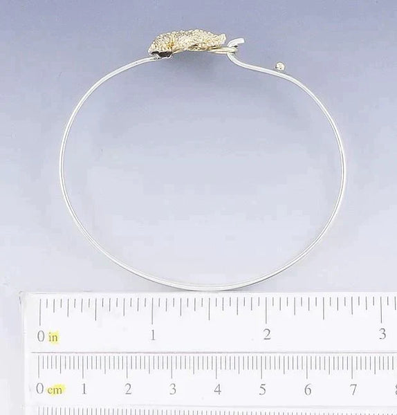 Cute 14k Gold & Sterling Silver Starfish Bangle Bracelet