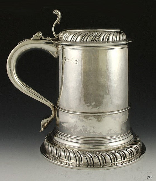 Antique 1712 English Queen Anne Britannia Sterling Silver Tankard Stein Payne
