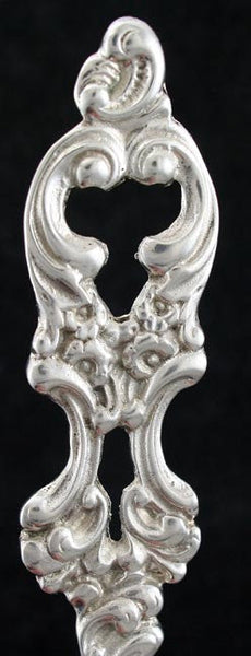 Vintage Nouveau Style Sterling Silver Openwork Pierced Serving Spoon 8 1/8"