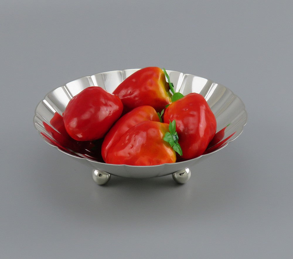 Antique c1920 Tiffany & Co Sterling Silver Ruffled Lobed Fruit Bowl or Dish