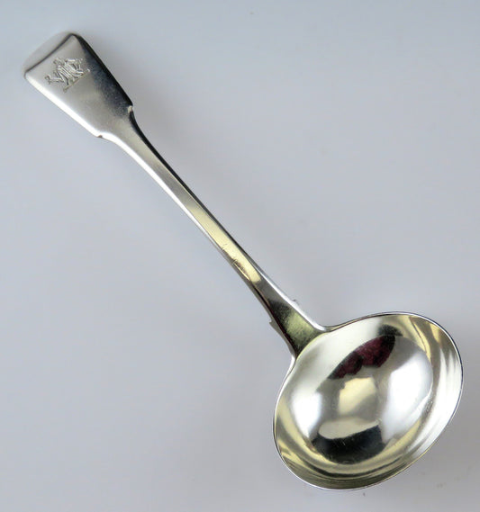 Antique 1814 English Georgian Sterling Silver Eley Fearn Fiddle Gravy Ladle