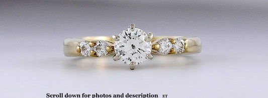 Gorgeous ~.35ct Diamond & 14k Yellow Gold Ring Classic Engagement Size 5.5