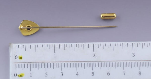 c1920 14k Yellow Gold Sapphire Art Deco Bipart Griscom Osborn Stickpin