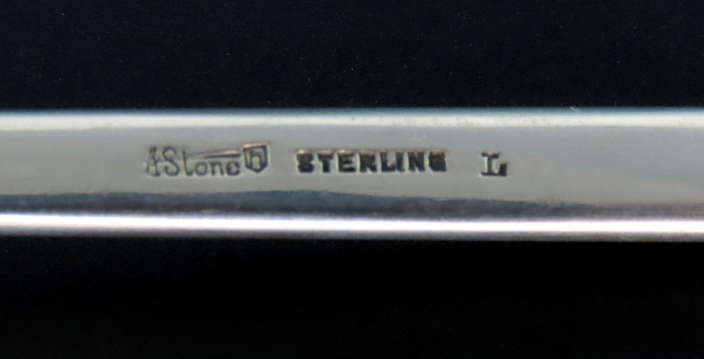 Wonderful Arthur Stone Sterling Silver Long Handle Serving Spoon Pointed End 12"