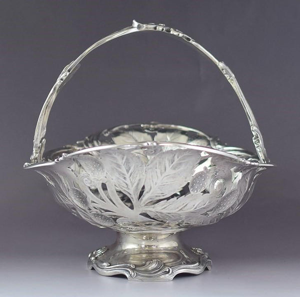 1902-1907 Impressive Tiffany & Co Sterling Silver Strawberry Openwork Basket