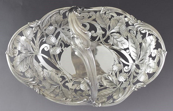 1902-1907 Impressive Tiffany & Co Sterling Silver Strawberry Openwork Basket