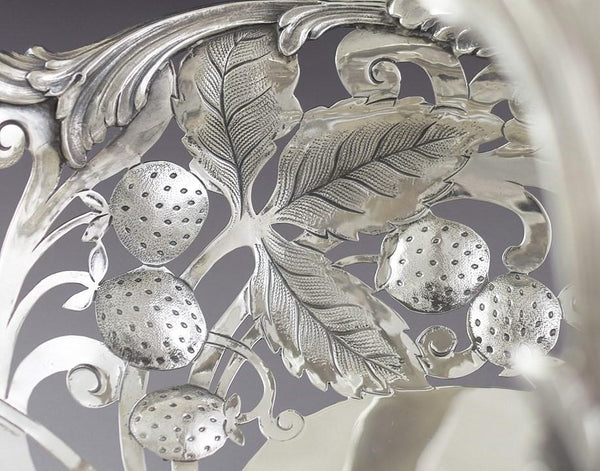 1902-1907 Impressive Tiffany & Co Sterling Silver Strawberry Openwork Basket