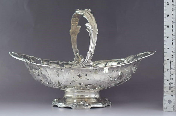 1902-1907 Impressive Tiffany & Co Sterling Silver Strawberry Openwork Basket