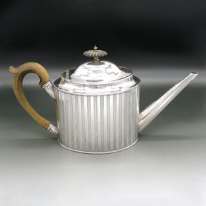 Fabulous c1800 Sheffield Fused Plate Silverplate Pinstripe Straight Spout Teapot