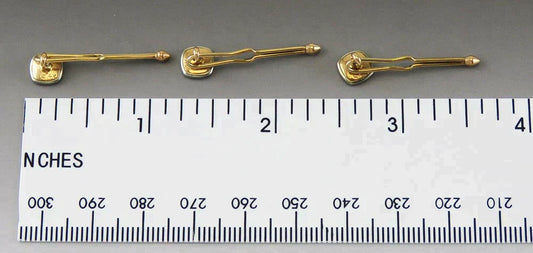 3 Antique American 14K Yellow Gold Platinum & Abalone Shell Shirt Studs