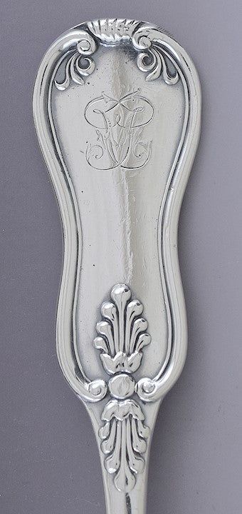 Antique 1846 Scottish Victorian Sterling Silver Platter Stuffing Serving Spoon