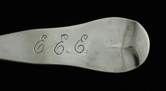 4 Antique Bigelow Kennard American Coin Silver Master Salt Spoons