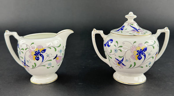 Coalport Pageant Pattern Porcelain Sugar and Creamer Set