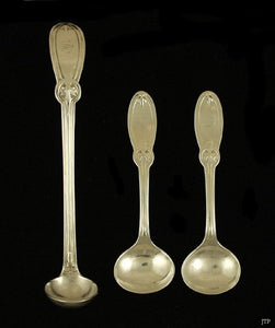 3 Ball Black and Co Sterling Gibney Mustard Salt Spoons