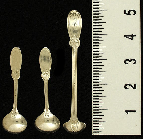 3 Ball Black and Co Sterling Gibney Mustard Salt Spoons