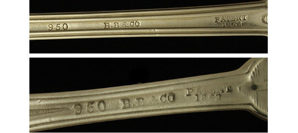 3 Ball Black and Co Sterling Gibney Mustard Salt Spoons