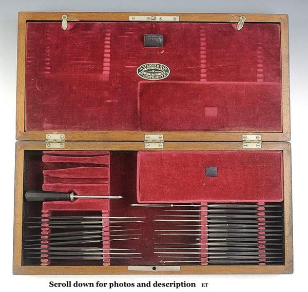 Superb 1864-1886 George Tiemann 29pc Surgeon's Urologic Set W/Rosewood Box